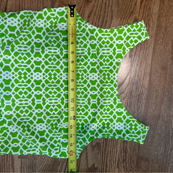 Jude Connally Lime Green & White Geometric Midi Dress - Picture 11 of 13